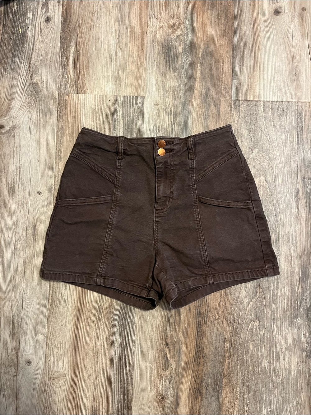 High-Rise Brown Women’s Shorts